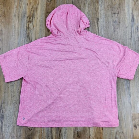 🔹️RBX Pink Oversized Cropped Athletic Short Sleeve Hooded Top Medium - Picture 2 of 8